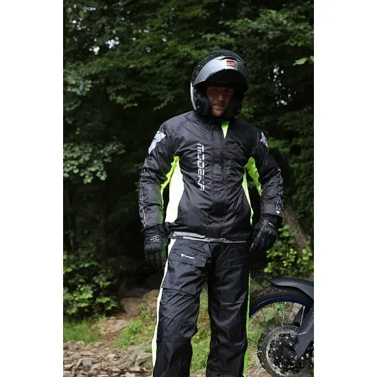 Дъждобран яке Modeka AX-DRY II Black/Yellow - Водоустойчиво и ветроустойчиво