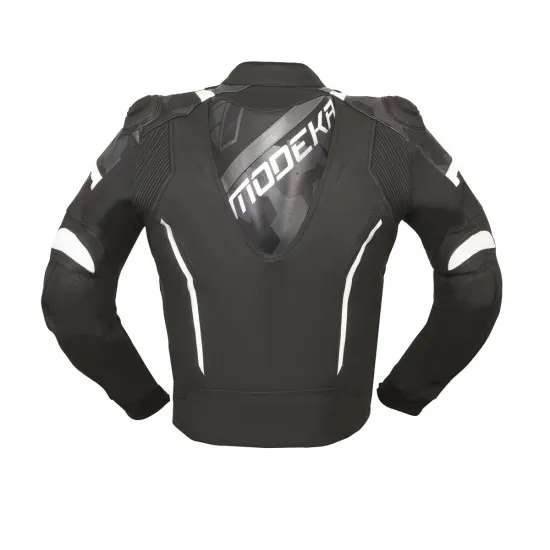 Кожено мото яке Modeka Valyant Black/White с SAS-TEC® протектори и перфорирана кожа