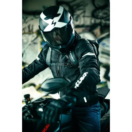 Градско мото яке Modeka Clarke Sport black/white - Текстилни якета от марка Modeka