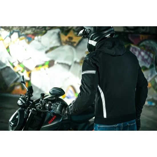 Градско мото яке Modeka Clarke Sport black/white - Текстилни якета от марка Modeka