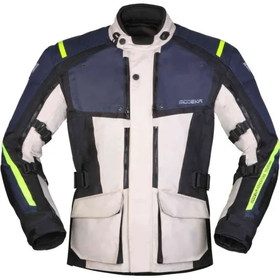 Водоустойчиво яке Modeka Varus Light Grey/Blue с мембрана Reissa и протектори