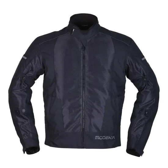 Тъмносиньо лятно мото яке Modeka Veo Air Dark Blue с мрежести панели и YF® протектори
