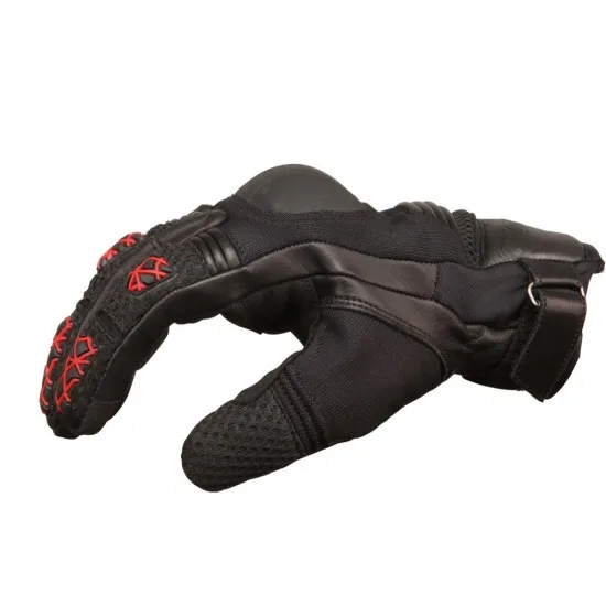 Мото ръкавици Modeka Ennos Black/Red - Летен комфорт и защита