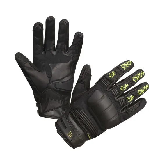 Мото ръкавици Modeka Ennos Black/Yellow - Летен комфорт и защита