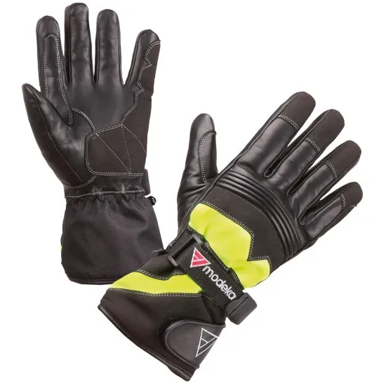 Мото ръкавици Modeka Glove Freeze Evo Black/Yellow - Водоустойчиви и топли