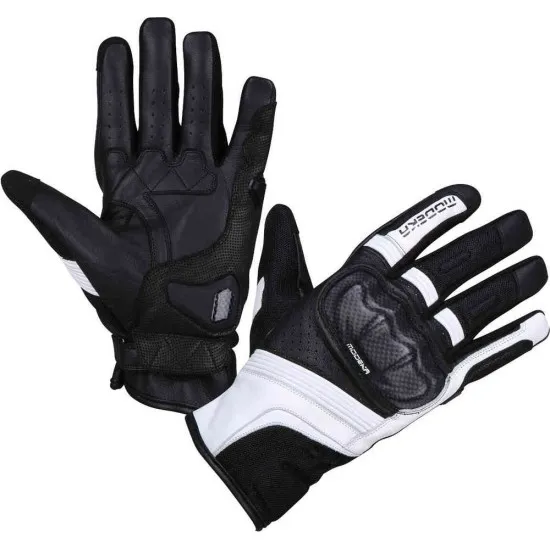 Мото ръкавици Modeka Miako AIr Black/White - Кожени ръкавици за мотор от марка Modeka