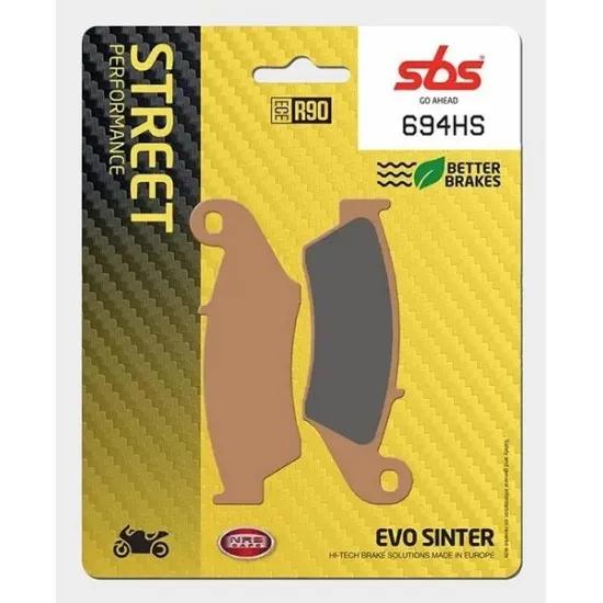 Опаковка и спирачни накладки SBS 694HS STREET Evo Sinter в бронзов цвят с черна фрикционна повърхност