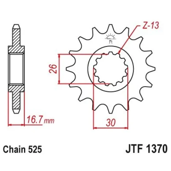 JT FRONT SPROCKET JTF1370.15RB-RUBBER