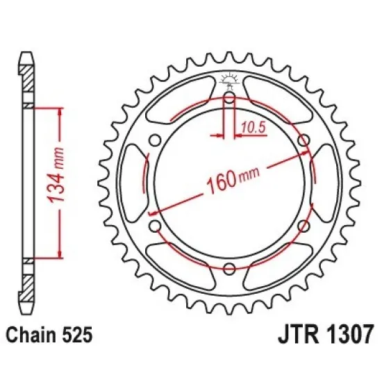 JT REAR SPROCKET JTR1307.45ZBK