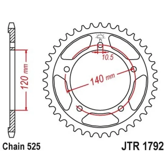 JT REAR SPROCKET JTR1792.45